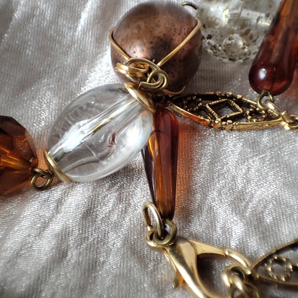 Express Brand Opera Length Necklace Made in Italy Clear Bubble Lucite Wire Cage - Picture 15 of 16